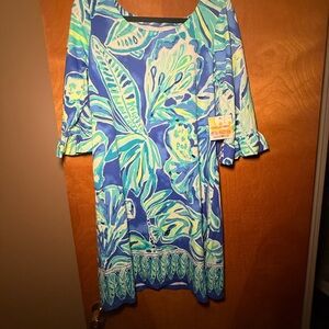 Lilly Pulitzer Blue and Green Floral Dress